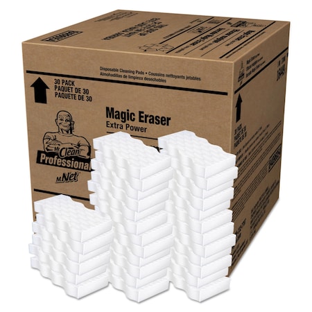 Mr. Clean Magic Eraser Extra Durable, 4 3/5 x 2 2/5, 7/10 in Thick, White, PK30 16449